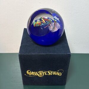 Glass Eye Studio "End Of‎ The Day" Art Glass RARE Paperweight 2004 Confetti VTG